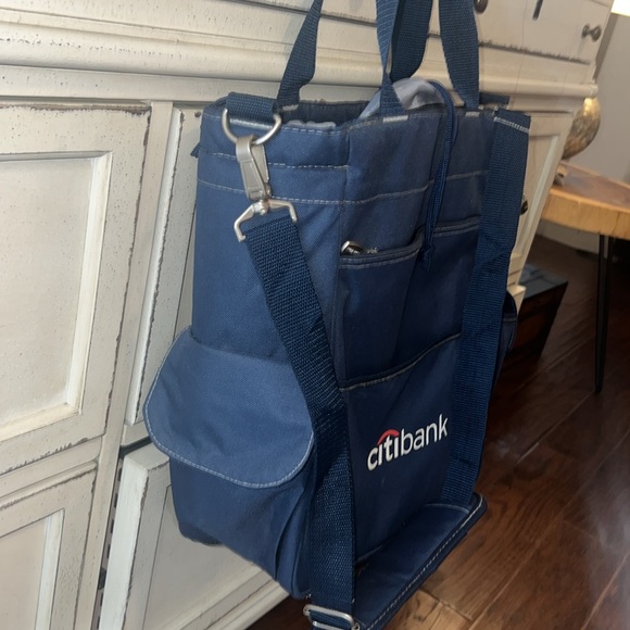 Picnic Time insulated bag ice chest multiple pockets removable strap navy blue - Picture 5 of 11